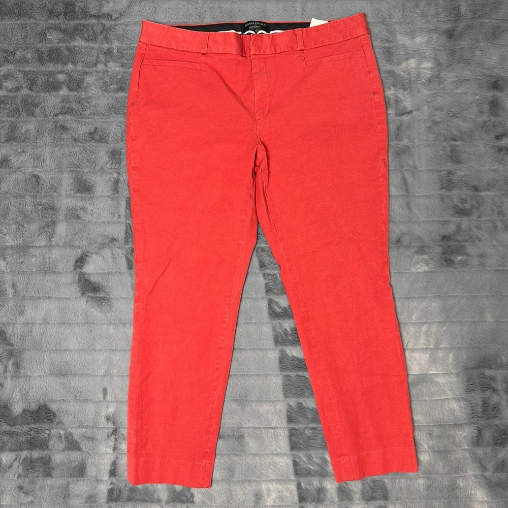 Banana Republic Sloan Curvy Fit Slim Dress Pants Coral Red Size 12 Womens